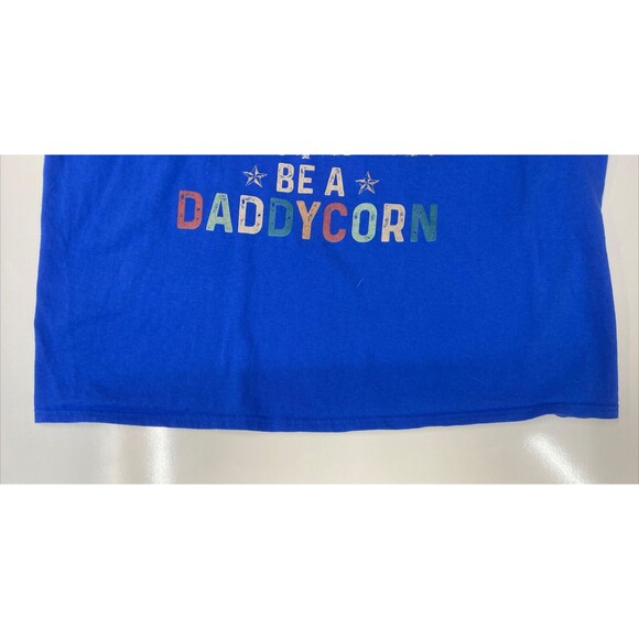 Be A DaddyCorn in a Daddy Shark World blue short sleeve graphic t shirt size XL - Picture 2 of 11